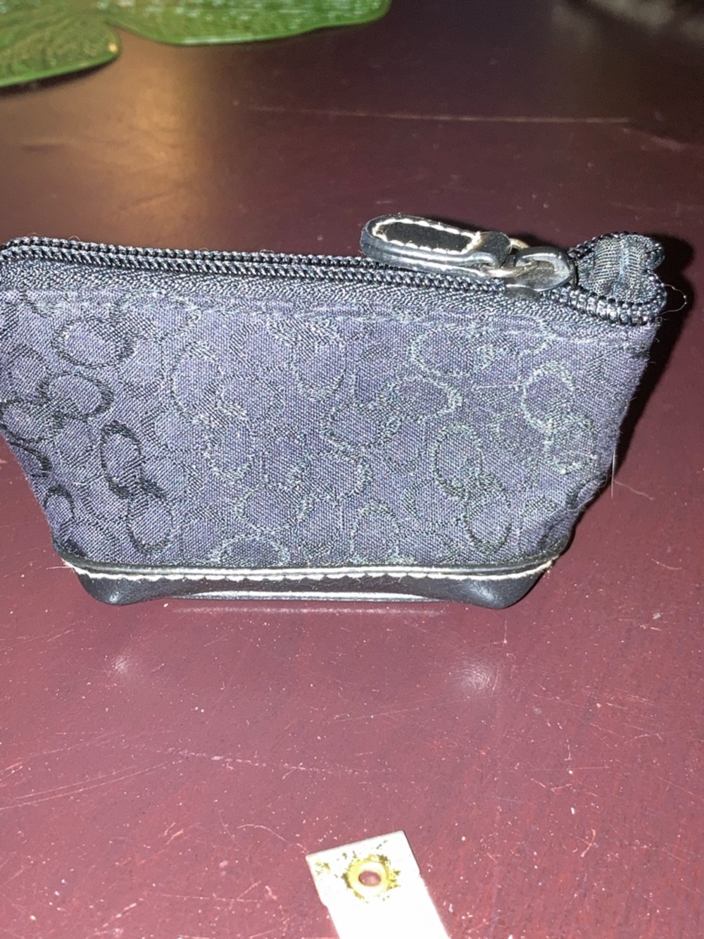 Coach "C" on Mini Change Purse zip close